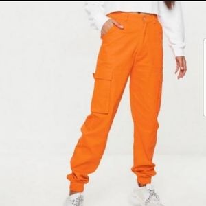 Missguided orange utility jogger pant
